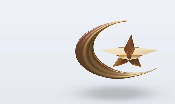Ramadan Half Moon Icon Rendering Ansicht Von Oben — Stockfoto