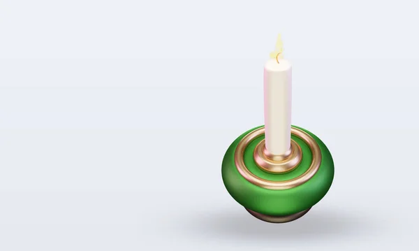 Raamadan Candle Simgesi Oluşturma Üst Görünümü — Stok fotoğraf