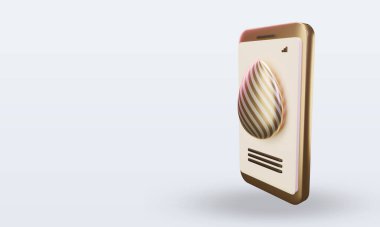 3d Telefon Paskalya simgesi sağdan görüntüleniyor