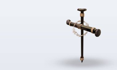 3d çivi çapraz paskalya simgesi doğru görünümü oluşturur