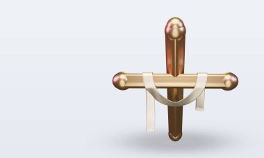 Üst görünümü gösteren 3d Çapraz Paskalya simgesi