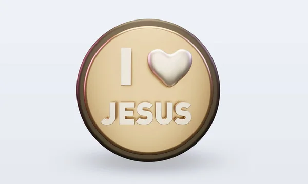 Amo Jesus Ícone Páscoa Renderização Vista Frontal — Fotografia de Stock