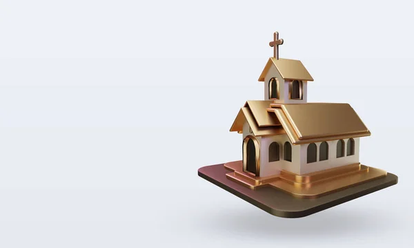 Church Easter Icon Rendering Right View — Stock Photo, Image