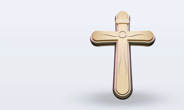 3D十字基督教东方图标渲染顶视图 — 图库照片