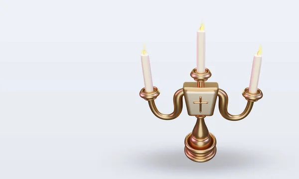 Candelabra Wielkanoc Ikona Renderowania Top View — Zdjęcie stockowe