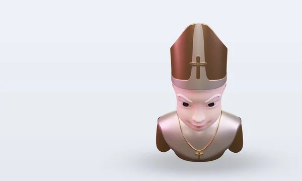 Pope Easter图标渲染顶视图 — 图库照片
