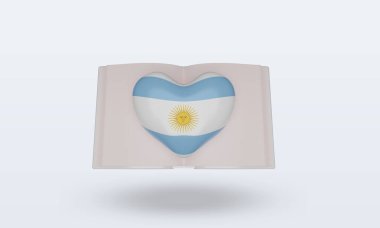 3D Dünya Kitap Günü Arjantin bayrağı ön görünüm sunuyor
