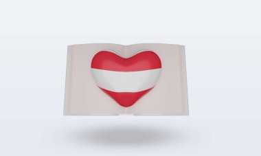 3d dünya kitap günü Avusturya bayrağı ön görünüm sunuyor