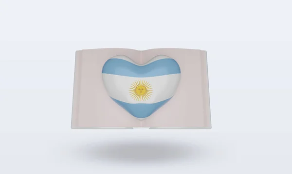 Día Mundial Del Libro Bandera Argentina Representación Vista Frontal — Foto de Stock