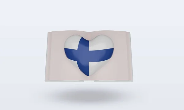 Dünya Kitap Günü Finlandiya Görünüm Sunma Bayrağı — Stok fotoğraf
