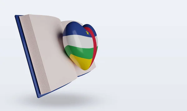 3D世界图书日中非共和国国旗左看 — 图库照片