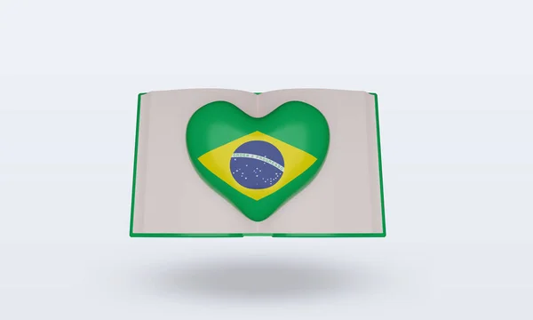 World Book Day Brazil Flag Rendering Front View — стокове фото