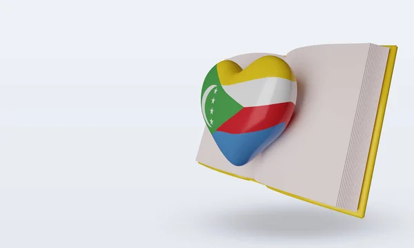 3D世界图书日科摩罗国旗渲染权 — 图库照片