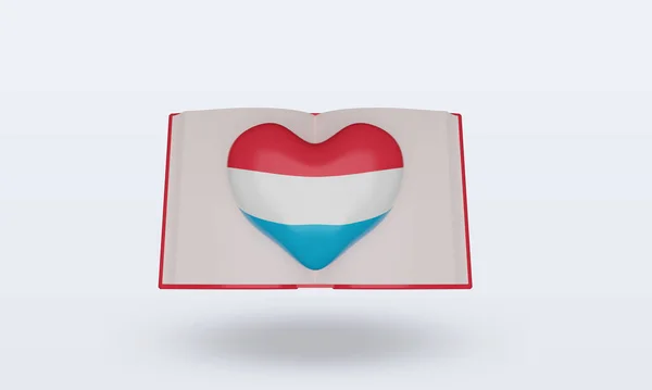 Világkönyv Nap Luxemburg Zászló Rendering Front View — Stock Fotó