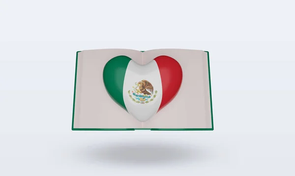 Día Mundial Del Libro Bandera México Renderizado Vista Frontal — Foto de Stock