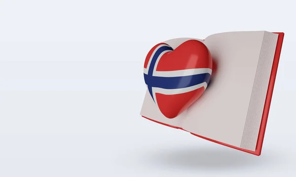 World Book Day Norway Flag Rendering Right View — ストック写真