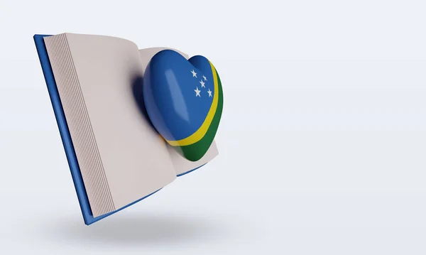 3D世界图书日所罗门群岛国旗左倾 — 图库照片
