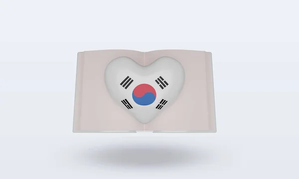 Día Mundial Del Libro Corea Del Sur Bandera Renderizado Vista —  Fotos de Stock