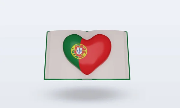 Verdensbokdag Portugal Flagg Som Gir Bilde Foran – stockfoto