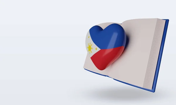 World Book Day Philippines Flag Rendering Right View — Stock Photo, Image