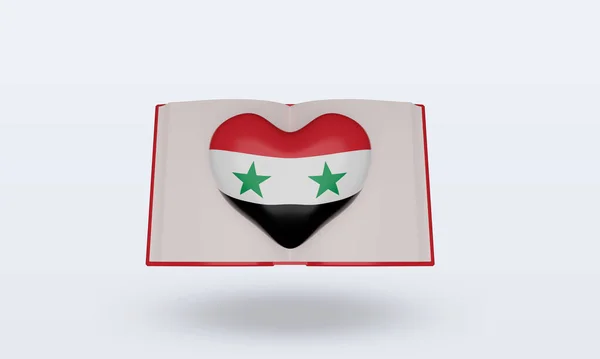 Wereld Boek Dag Syrië Vlag Rendering Front View — Stockfoto