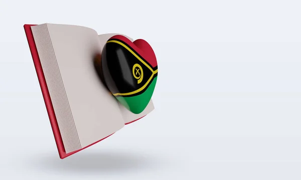 World Book Day Vanuatu Flag Rendering Left View — стокове фото