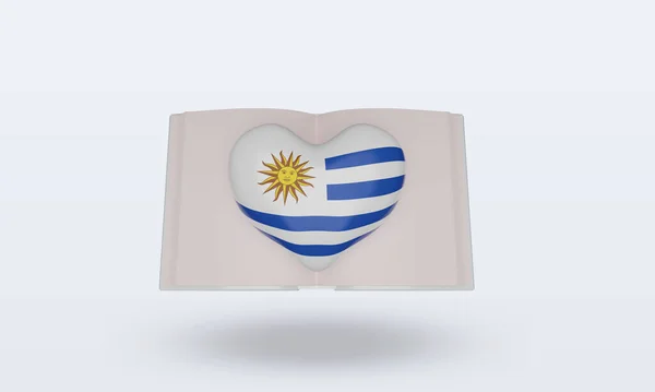 Világkönyv Nap Uruguay Zászló Rendering Front View — Stock Fotó