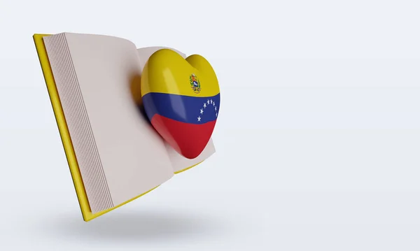 World Book Day Venezuela Flag Rendering Left View — 스톡 사진