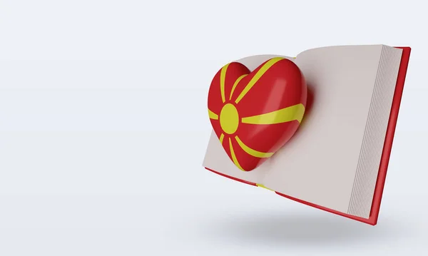 Világkönyv Nap Észak Macedónia Zászló Rendering Jobb Nézet Jogdíjmentes Stock Képek