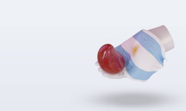 3D Dünya Kan Bağışı Günü Arjantin bayrağı sağa bakıyor