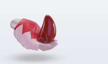 3D Dünya kan bağışı günü Bahreyn bayrağı sol görüşü yansıtıyor