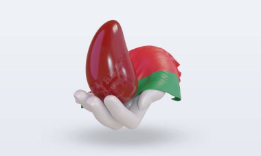 3D Dünya Kan Bağışı Günü Belarus bayrağı cephe görüntüsü veriyor