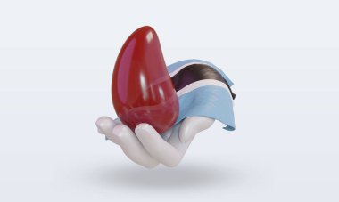 3D Dünya Kan Bağışı Günü Botsvana bayrağı cephe görüntüsü veriyor