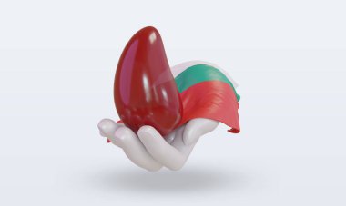 3D dünya kan bağışı günü Bulgaristan bayrağı dalgalandırıyor