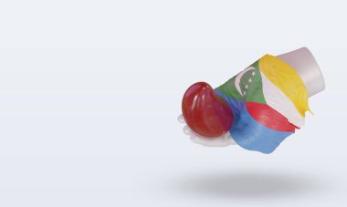 3D Dünya Kan Bağışı Günü Komoros bayrağı sağa bakıyor