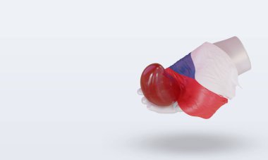 3D Dünya Kan Bağışı Günü Çek Cumhuriyeti bayrağı doğru görünüm veriyor
