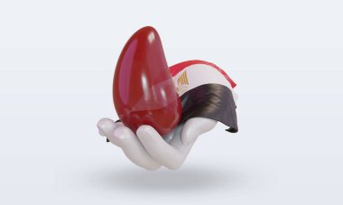 3D Dünya kan bağışı günü Mısır bayrağı cephe görüntüsü veriyor