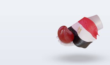 3D Dünya Kan Donörü Günü Mısır bayrağı sağa bakıyor