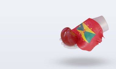 3D Dünya Kan Bağışı Günü Grenada bayrağı sağa bakıyor
