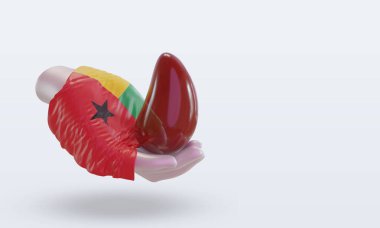 3D Dünya Kan Donörü Günü Gine bayrağı sol görüşü gösteriyor