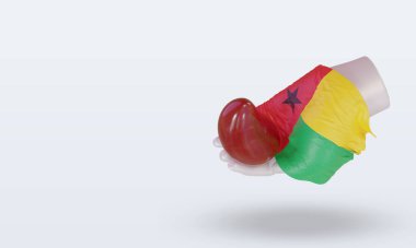 3D Dünya Kan Donörü Günü Gine bayrağı doğru görünüm veriyor