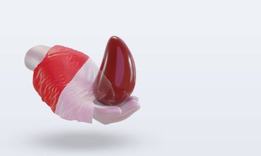 3D Dünya Kan Bağışı Günü Endonezya bayrağı sol görüşü gösteriyor