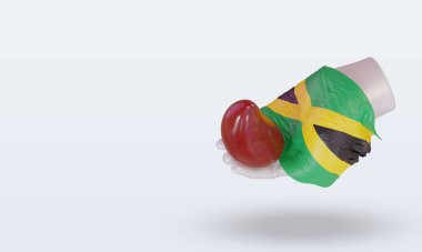 3D Dünya Kan Bağışı Günü Jamaika bayrağı sağa bakıyor