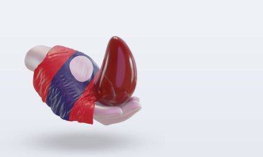 3D Dünya Kan Verici Günü Laos bayrağı sol görüşü gösteriyor