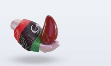 3D dünya kan bağışçısı günü Libya bayrağı sol görüşü gösteriyor