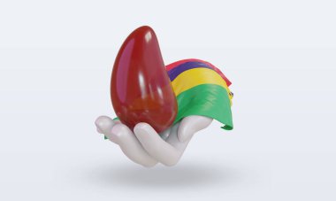 3D Dünya Kan Donörü Günü Mauritius bayrağını dalgalandırıyor.
