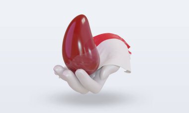 3D Dünya Kan Bağışı Günü Monako bayrağı cephe görüntüsü veriyor