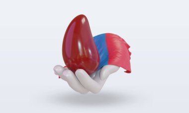 3D Dünya kan bağışı günü Moğolistan bayrağı cephe manzarası