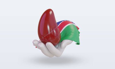 3D Dünya Kan Bağışı Günü Namibya bayrağı cephe görüntüsü veriyor