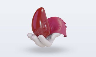 3D Dünya kan bağışı günü Katar bayrağı ön görünüm kazandırıyor